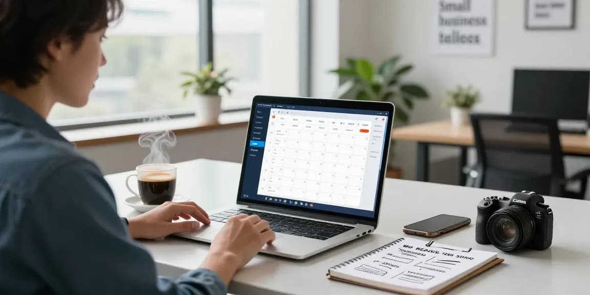AI receptionist for small business enhancing productivity in a modern office workspace.