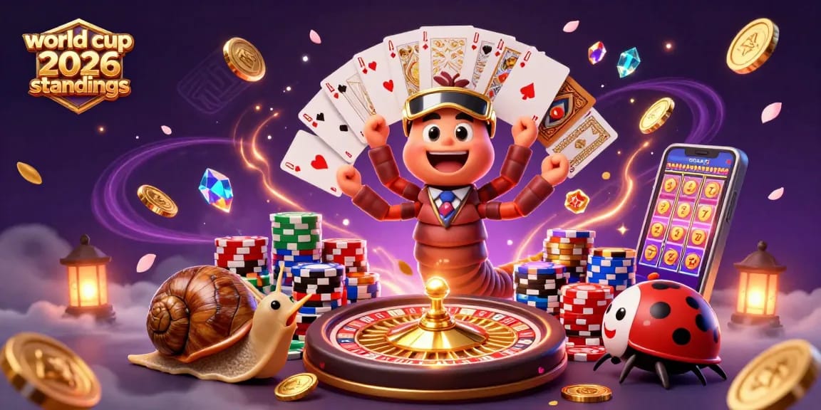Engage with the vibrant world cup 2026 standings through a dynamic casino scene showcasing characters and game elements.