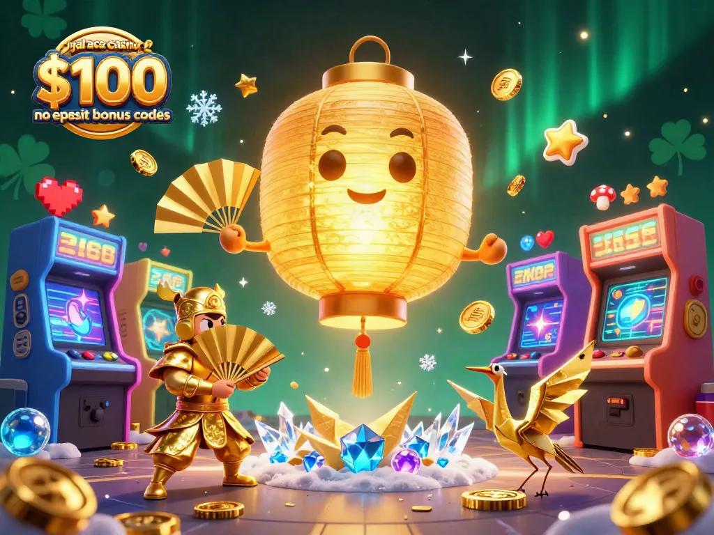 Experience royal ace casino $100 no deposit bonus codes in a vibrant online gaming scene with golden charm.
