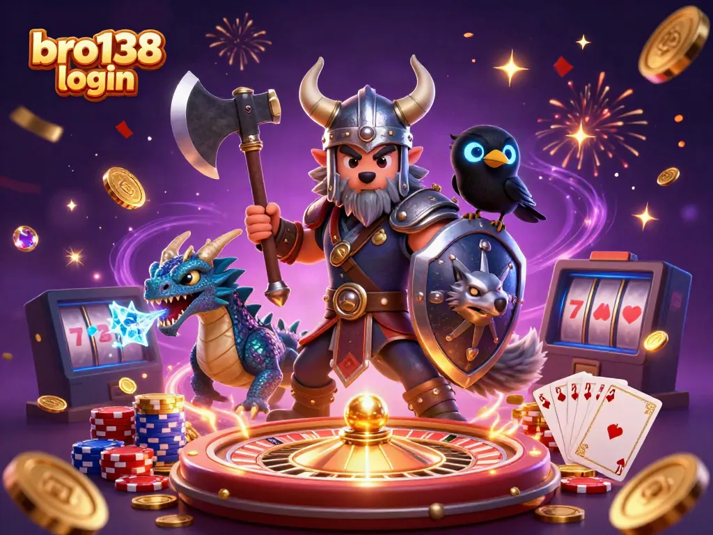 Engage with exciting games and bonuses through the bro138 login experience, featuring vibrant casino elements.