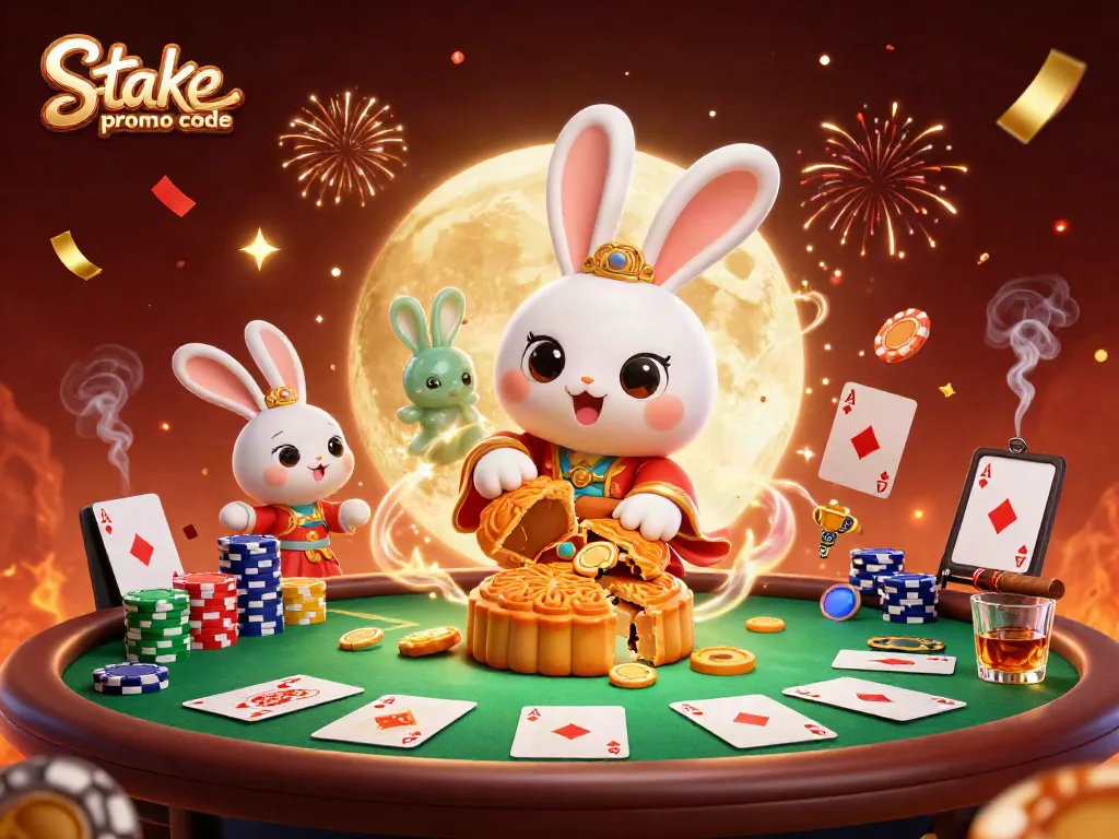 Claim your rewards using the stake.us promo code in this vibrant casino-themed illustration.