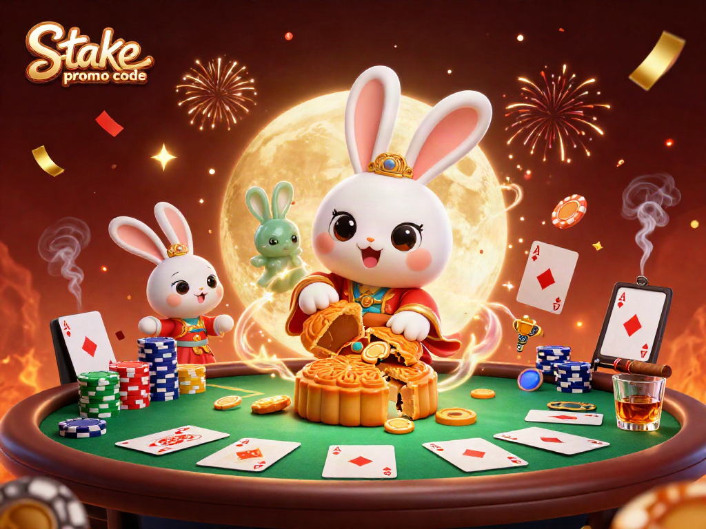 Claim your rewards using the stake.us promo code in this vibrant casino-themed illustration.