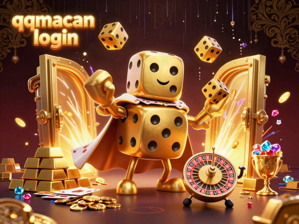Experience thrilling gaming with the qqmacan login, featuring golden dice and dazzling treasures.
