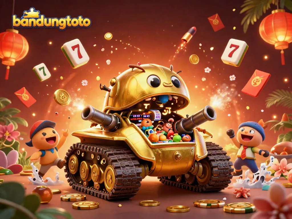 Experience the excitement of bandungtoto with a stunning illustration of a casino-themed golden beetle tank.