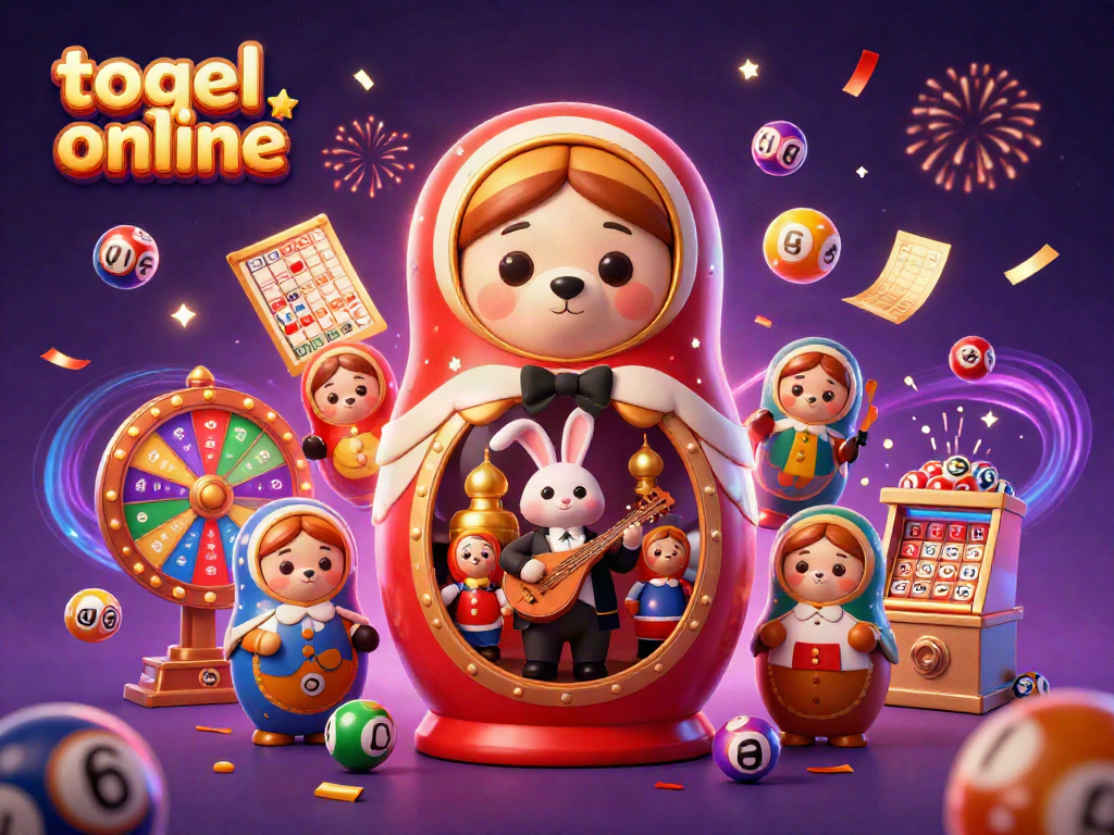 Engage in togel online excitement with vibrant lottery elements and colorful characters.