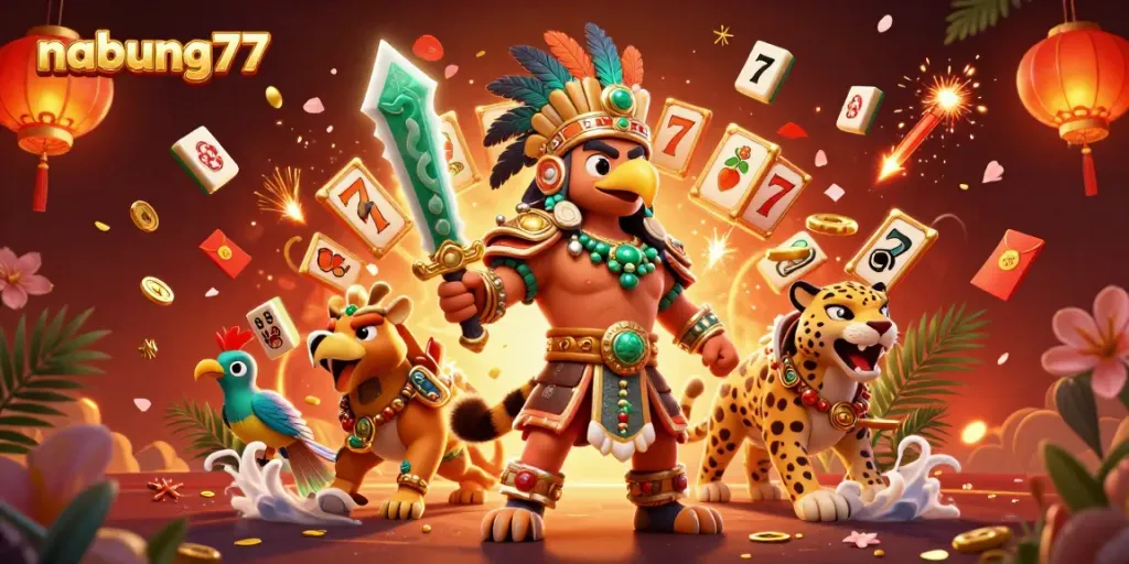 Experience thrilling gameplay with nabung77 showcasing vibrant slot designs and dynamic characters.