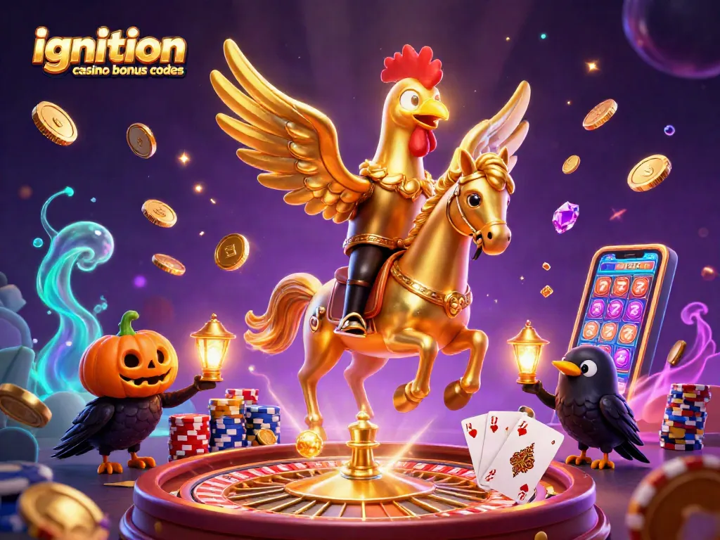 Engage with ignition casino bonus codes in an exciting casino scene filled with vibrant characters and dynamic gameplay elements.