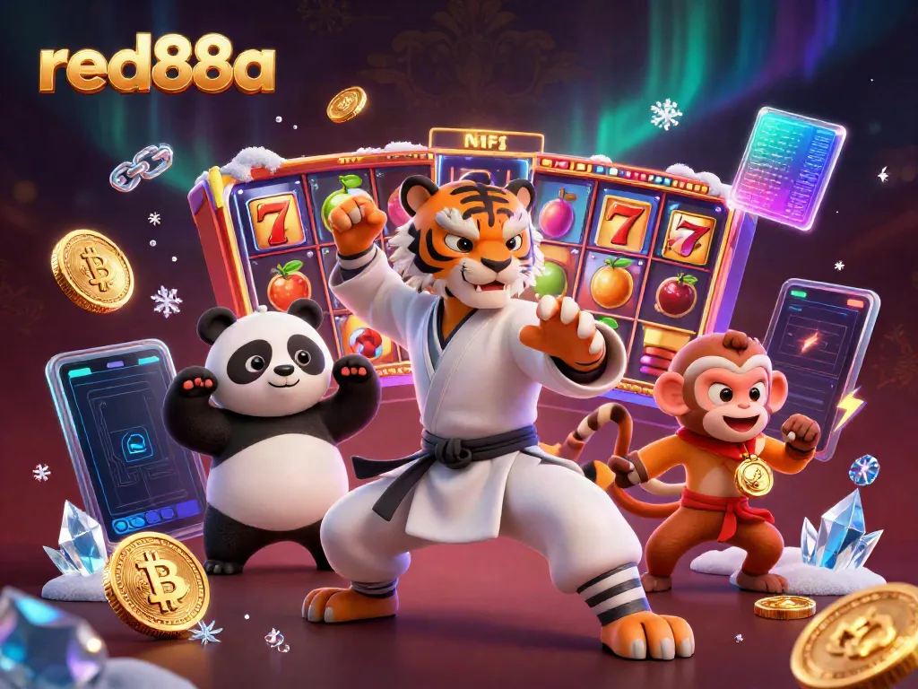 Experience the thrill of red88a gaming with animated characters and vibrant jackpot elements.