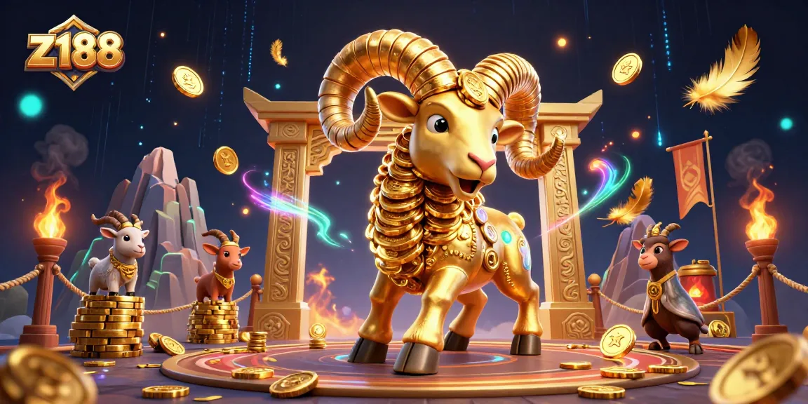 Engage in thrilling z188 games with a majestic golden ram battling in an epic atmosphere.
