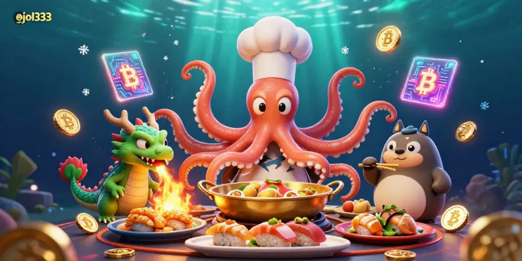 Experience epic wins with ojol333's jackpots in a vibrant 3D casino scene featuring unique characters.