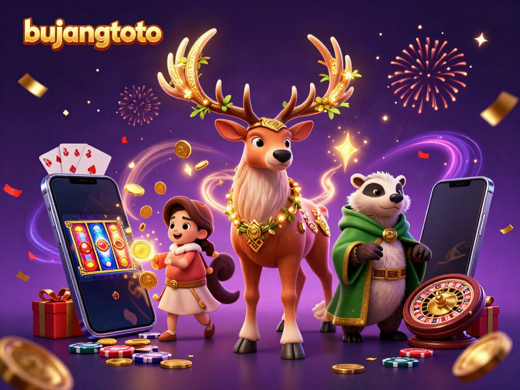 Engage in thrilling gaming experiences with Bujangtoto's vibrant 3D casino scene