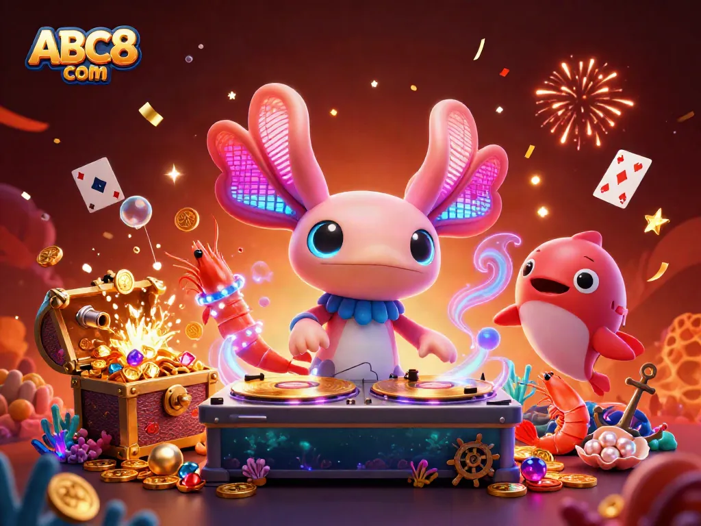 Experience thrilling gameplay at ABC8 com with vibrant underwater casino elements and characters.