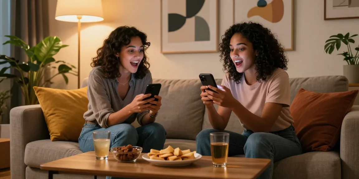 Friends enjoying an engaging nsfw chat in a cozy lounge atmosphere.