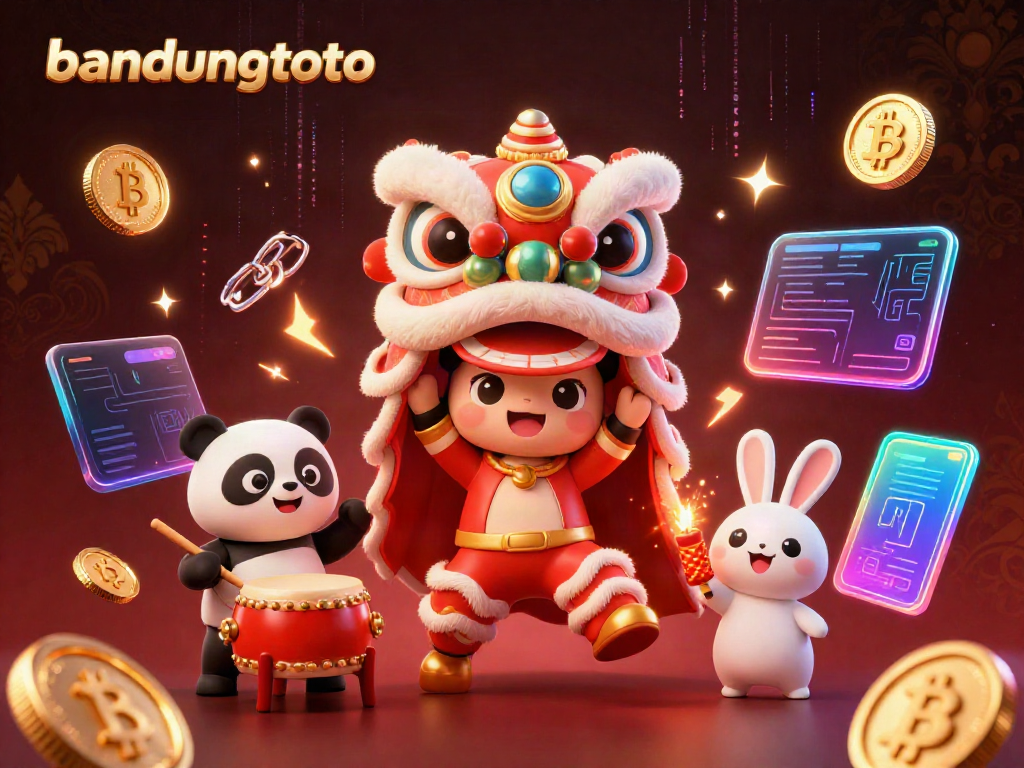 Experience the excitement of bandungtoto with vibrant characters and crypto-themed elements in this dynamic illustration.