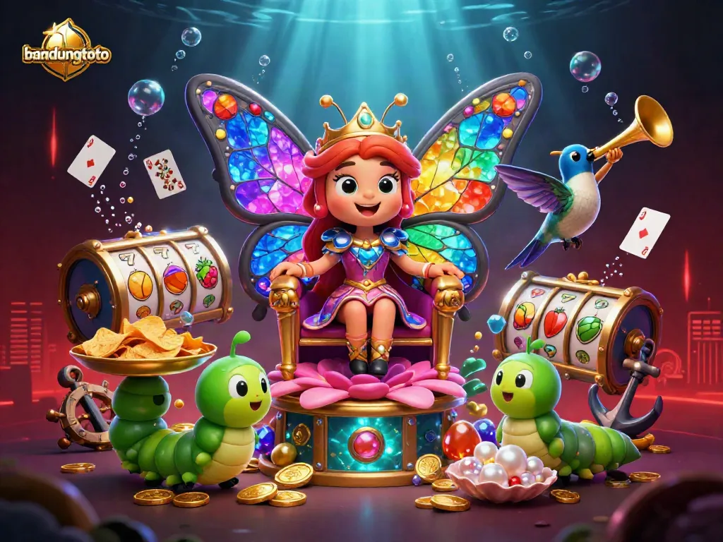 Experience winning strategies at bandungtoto with a vibrant 3D casino-themed digital illustration.