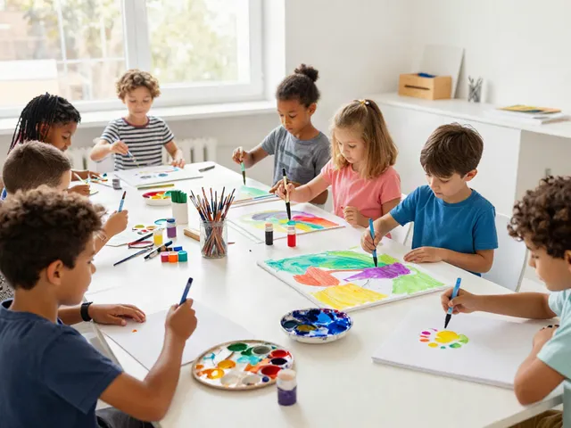 Children engaged in a painting workshop with vibrant markers wholesale
