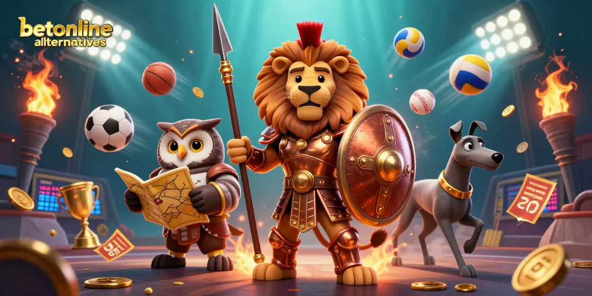 Engage with betonline alternatives through a thrilling 3D casino scene filled with dynamic sports elements.