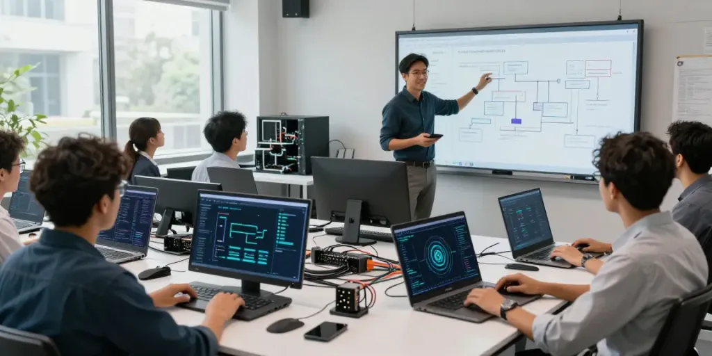 Engineers discussing what are AI tokens in a modern AI infrastructure workspace.