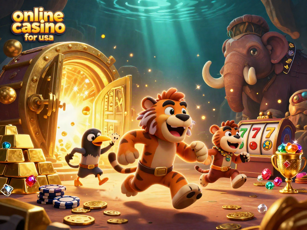 Experience excitement at an online casino for usa with captivating characters and vibrant game elements.