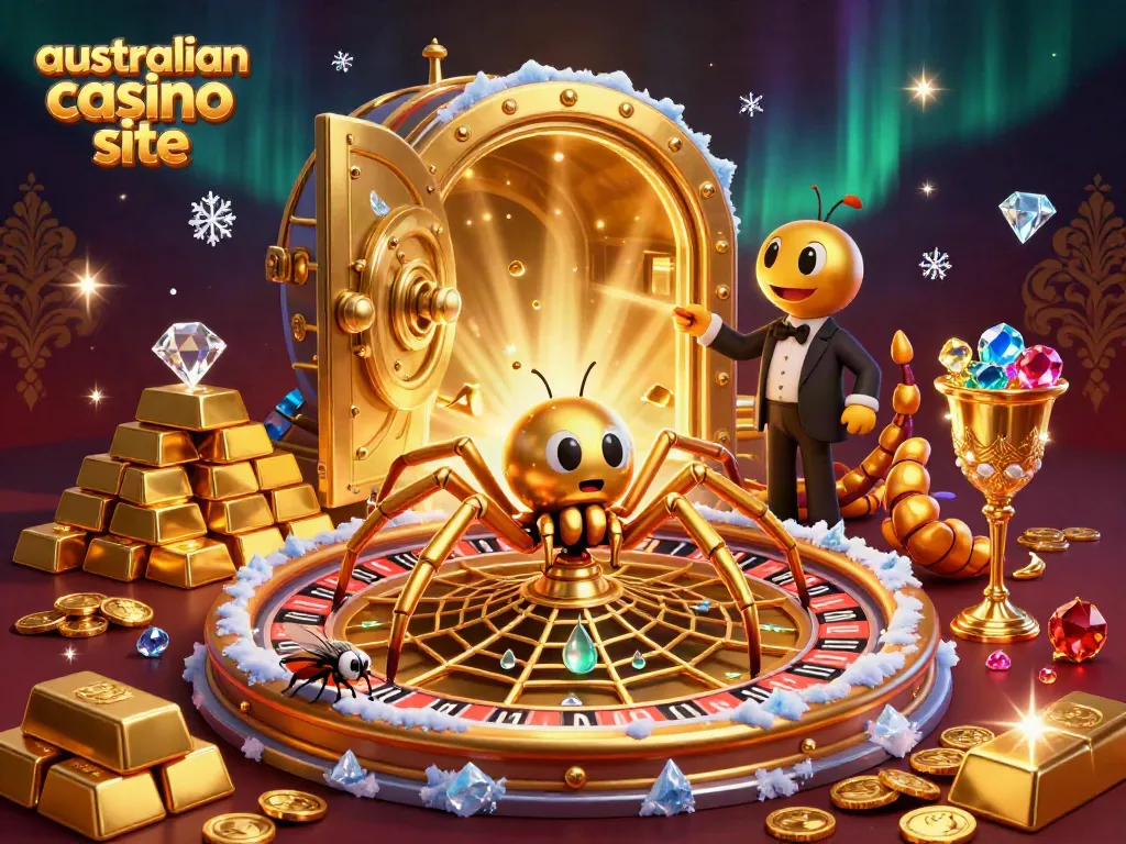 Experience excitement at an australian casino site with a golden spider and stunning treasures.