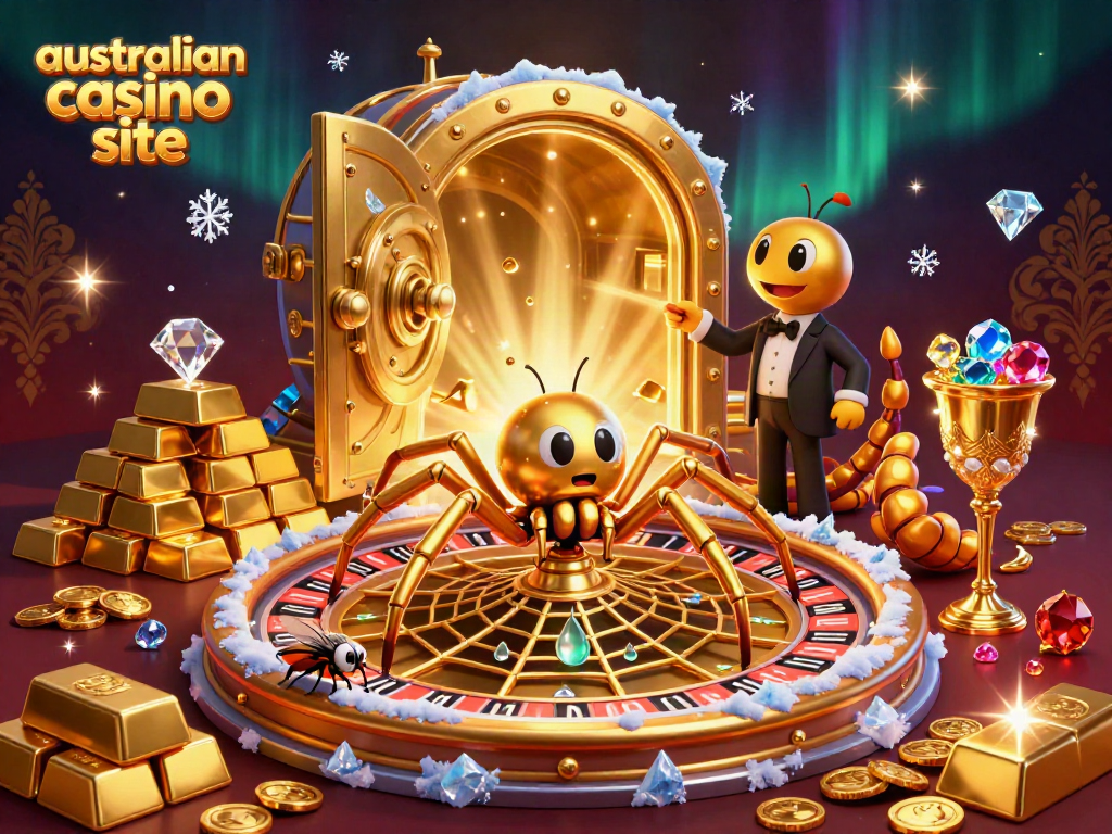 Experience excitement at an australian casino site with a golden spider and stunning treasures.