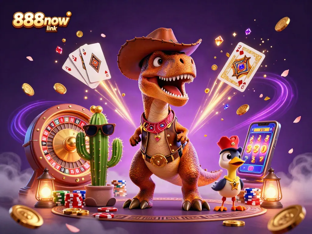 Experience winning thrills with 888now link showcasing dynamic 3D casino action and colorful jackpots.