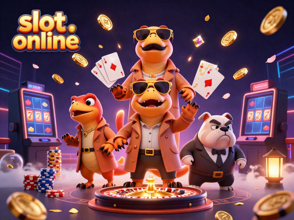 Experience excitement with slot online as three raptors sneak into a casino claiming to be taller than they are.