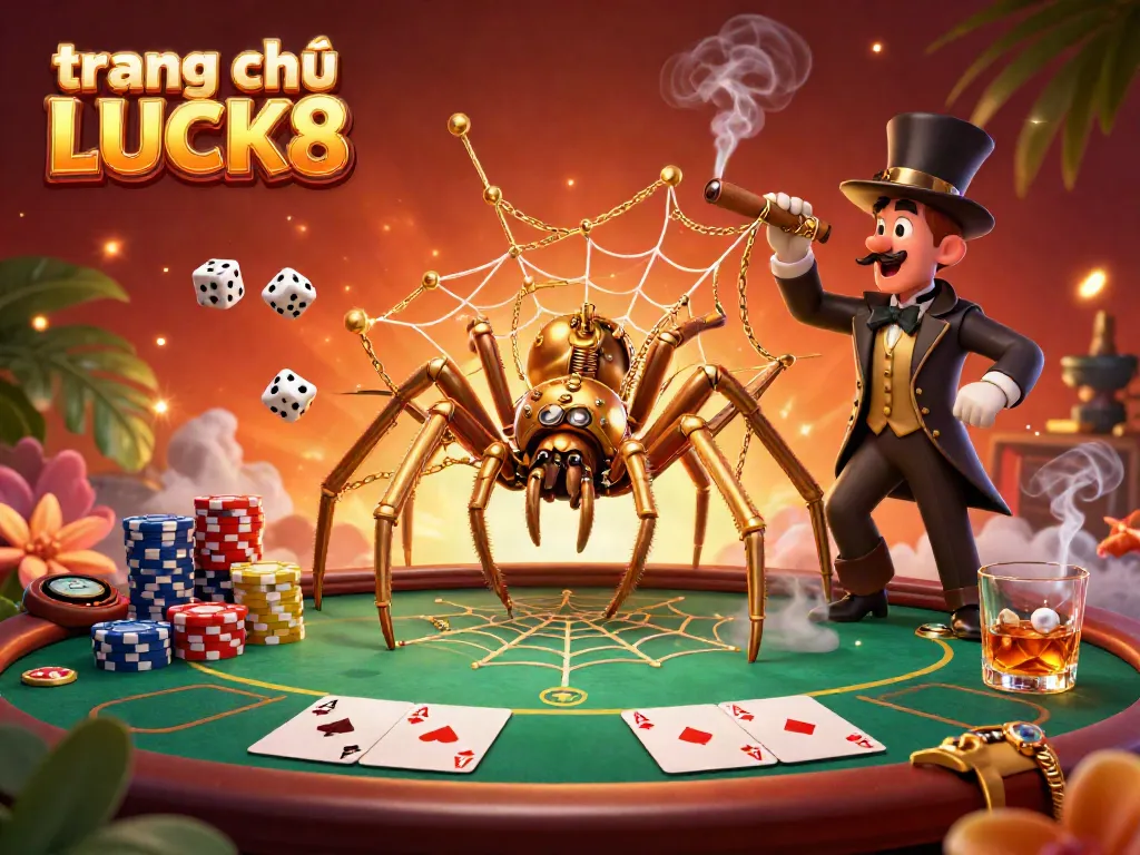 Catch thrilling moments at trang chủ LUCK8 with a steampunk spider web of poker action.
